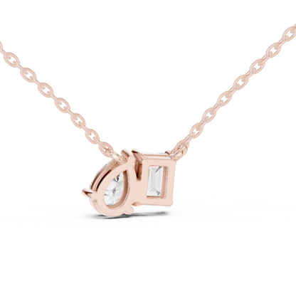 Toi Et Moi Emerald & Pear Lab Grown Diamond Pendant in 14K Rose Gold
