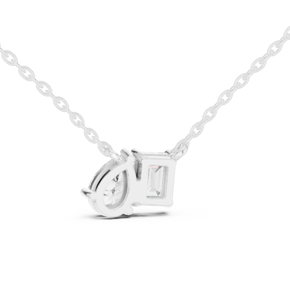 Toi Et Moi Emerald & Pear Lab Grown Diamond Pendant in 14K Rose Gold
