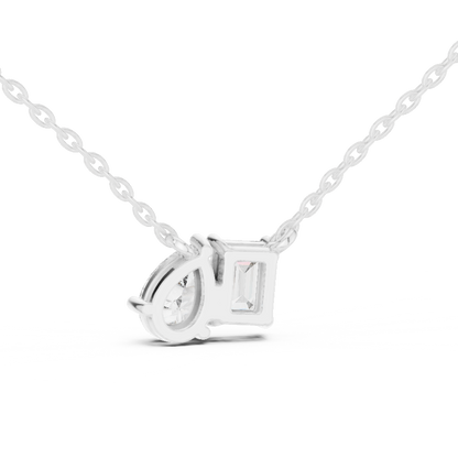 Toi Et Moi Emerald & Pear Lab Grown Diamond Pendant in 14K Rose Gold