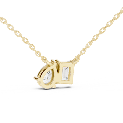 Toi Et Moi Emerald & Pear Lab Grown Diamond Pendant in 14K Rose Gold