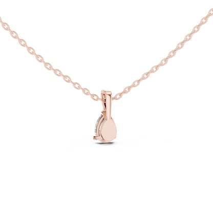 Pear Cut Solitaire Lab Grown Diamond Pendant in Rose Gold