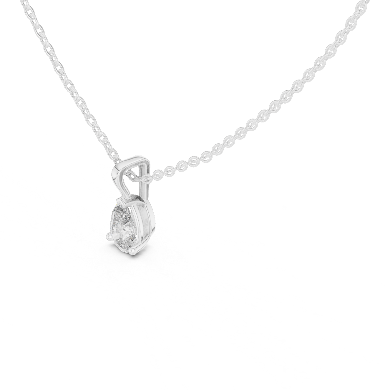 Pear Cut Solitaire Lab Grown Diamond Pendant in Rose Gold