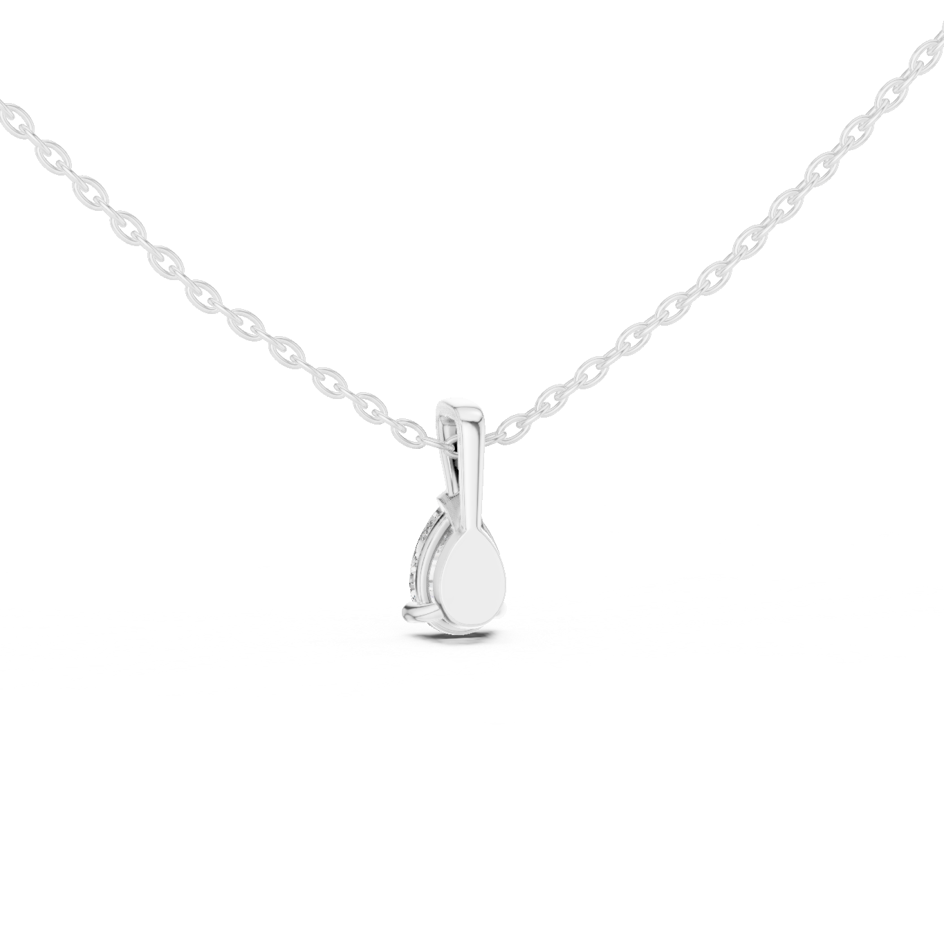 Pear Cut Solitaire Lab Grown Diamond Pendant in Rose Gold