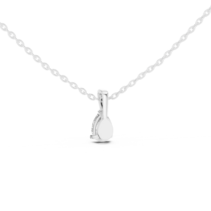 Pear Cut Solitaire Lab Grown Diamond Pendant in Rose Gold