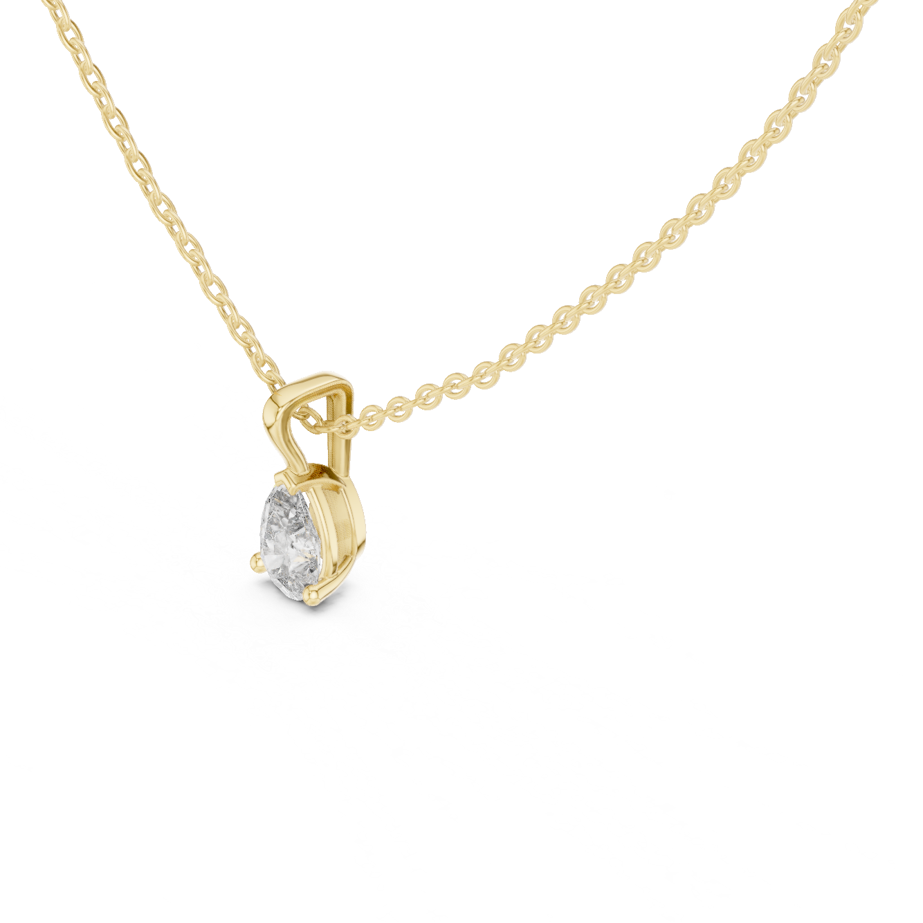 Pear Cut Solitaire Lab Grown Diamond Pendant in Rose Gold