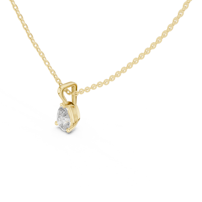 Pear Cut Solitaire Lab Grown Diamond Pendant in Rose Gold