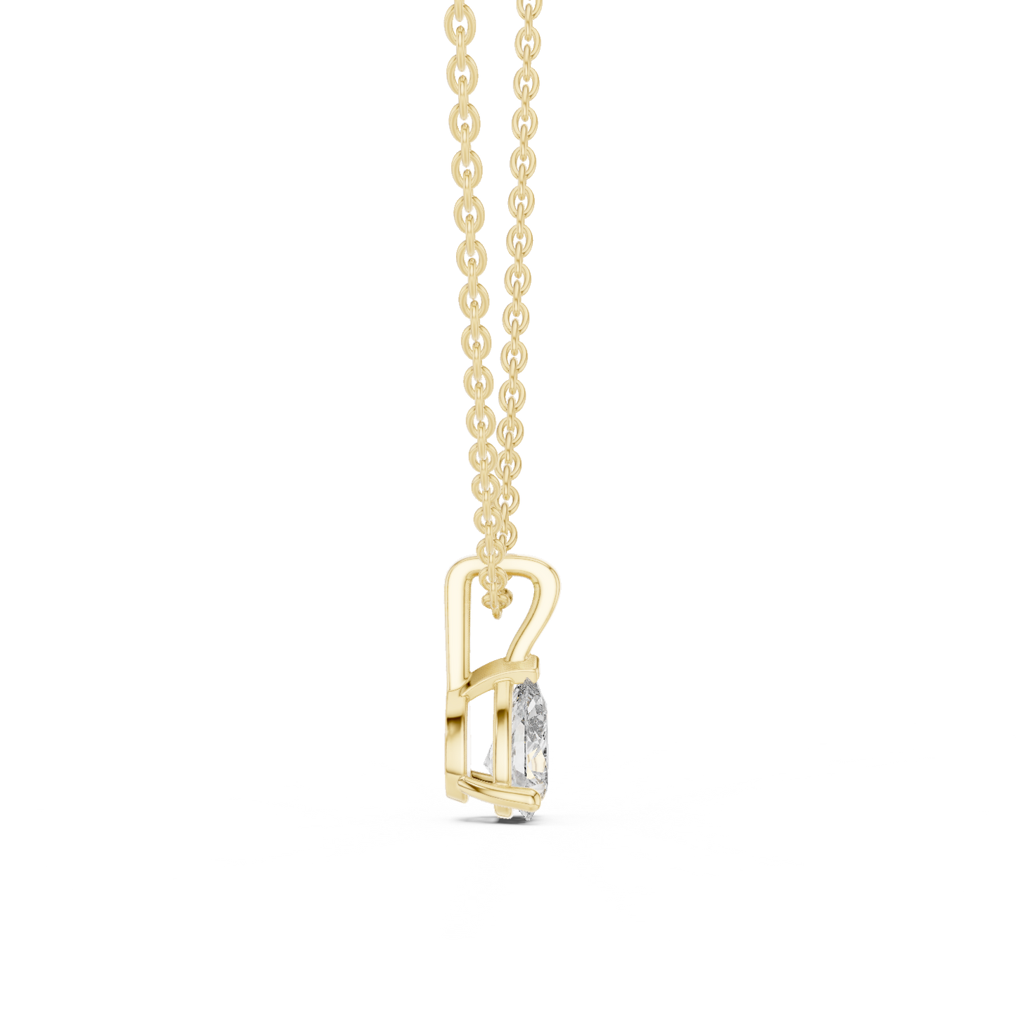 Pear Cut Solitaire Lab Grown Diamond Pendant in Rose Gold