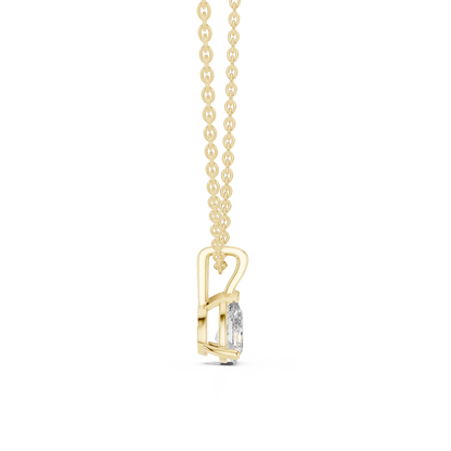 Pear Cut Solitaire Lab Grown Diamond Pendant in Rose Gold