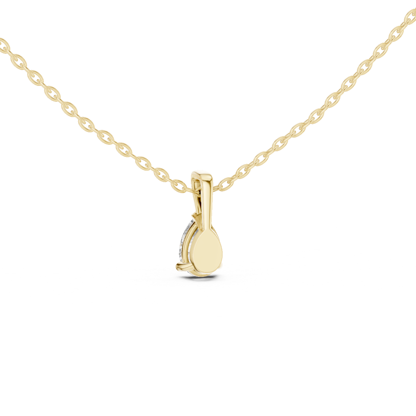 Pear Cut Solitaire Lab Grown Diamond Pendant in Rose Gold