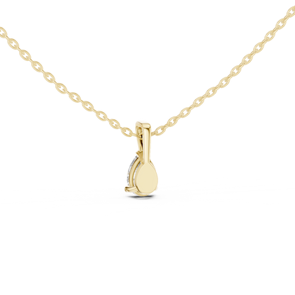 Pear Cut Solitaire Lab Grown Diamond Pendant in Rose Gold