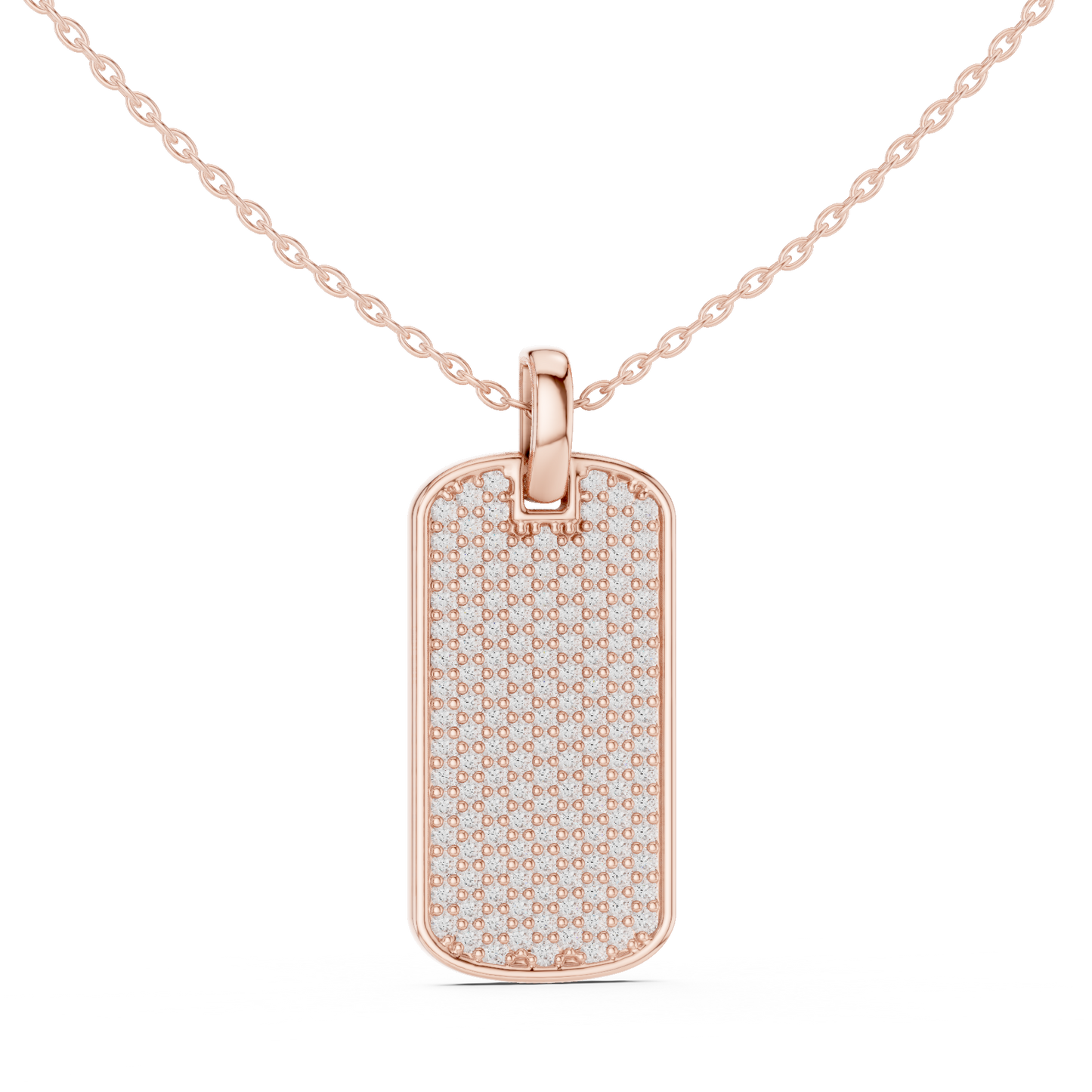 Men's Lab-Grown Diamond Dog Tag Pendant in Yellow Gold