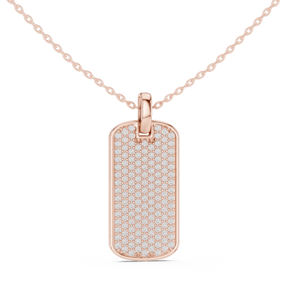 Men's Lab-Grown Diamond Dog Tag Pendant in Yellow Gold