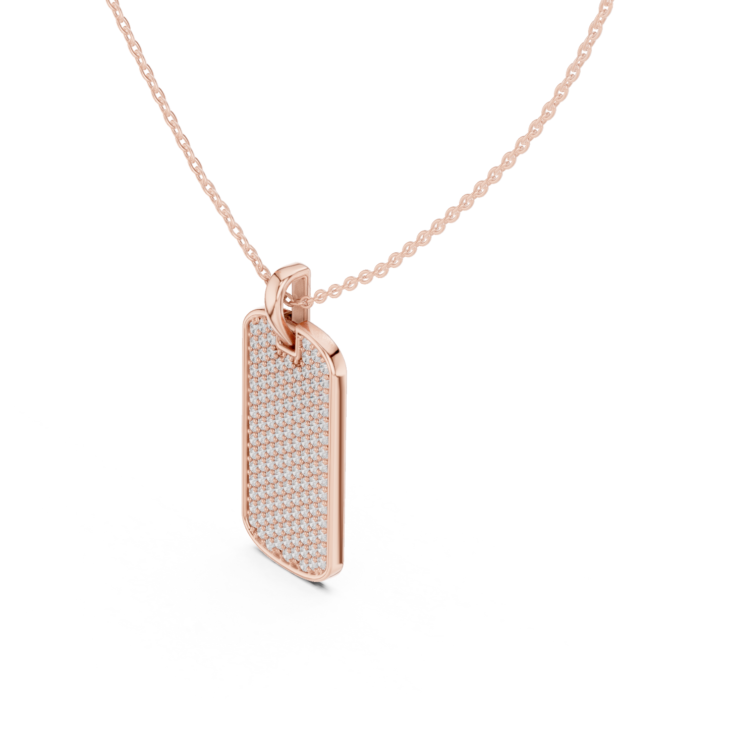 Men's Lab-Grown Diamond Dog Tag Pendant in Yellow Gold