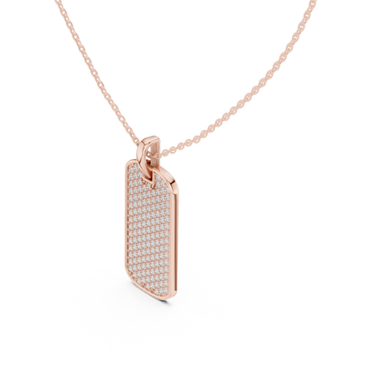 Men's Lab-Grown Diamond Dog Tag Pendant in Yellow Gold
