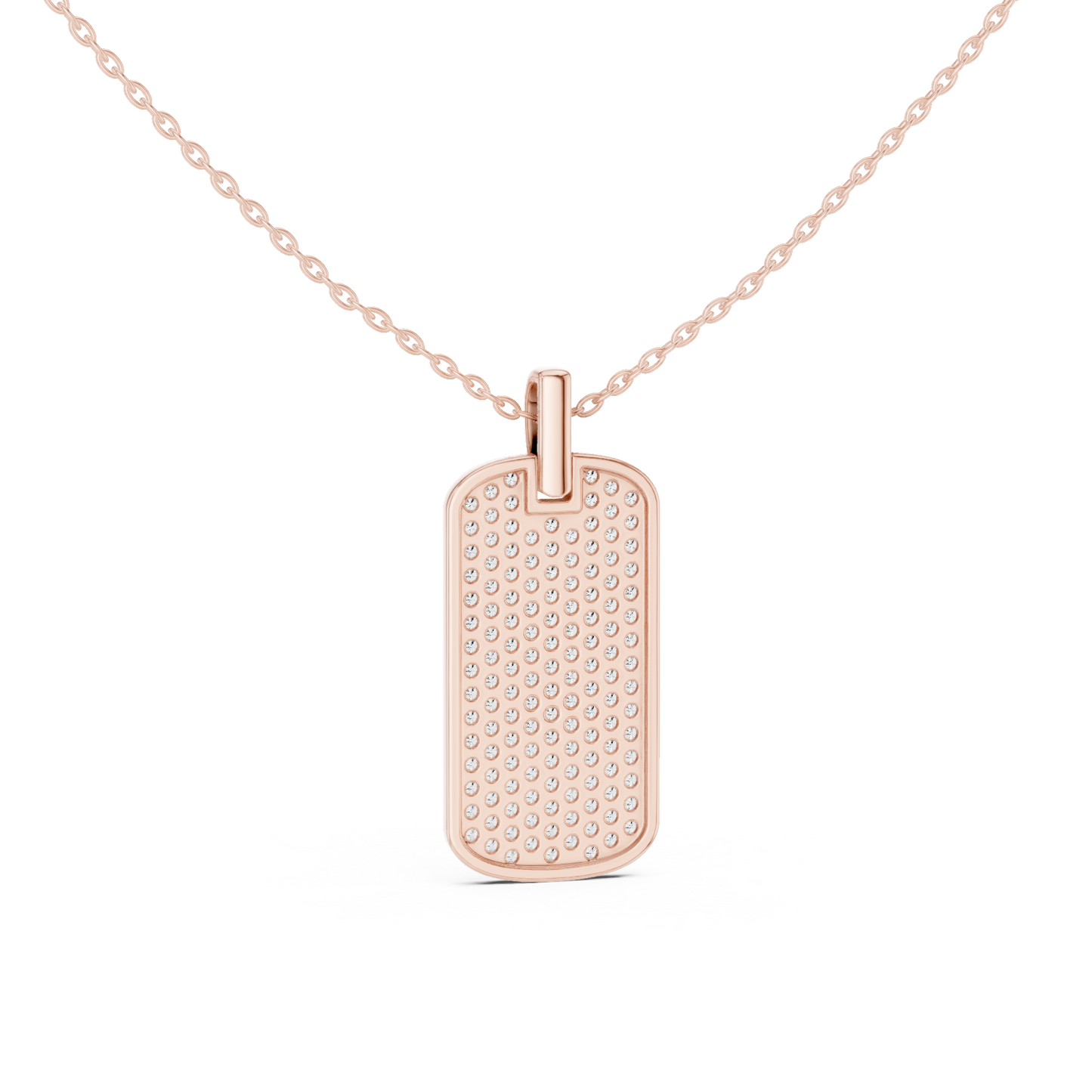 Men's Lab-Grown Diamond Dog Tag Pendant in Yellow Gold