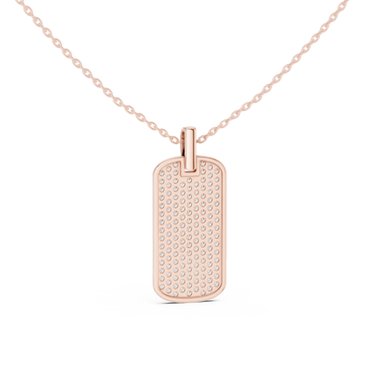 Men's Lab-Grown Diamond Dog Tag Pendant in Yellow Gold