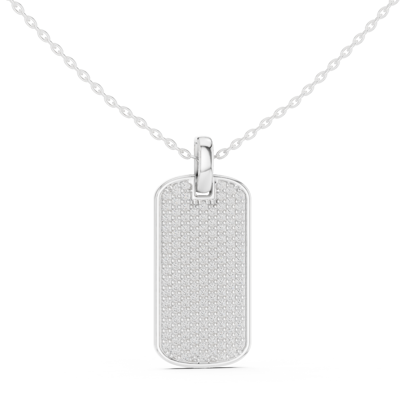 Men's Lab-Grown Diamond Dog Tag Pendant in Yellow Gold