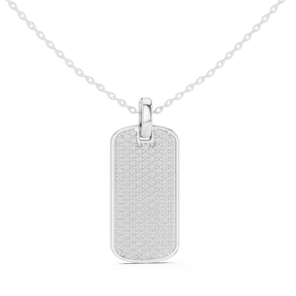 Men's Lab-Grown Diamond Dog Tag Pendant in Yellow Gold