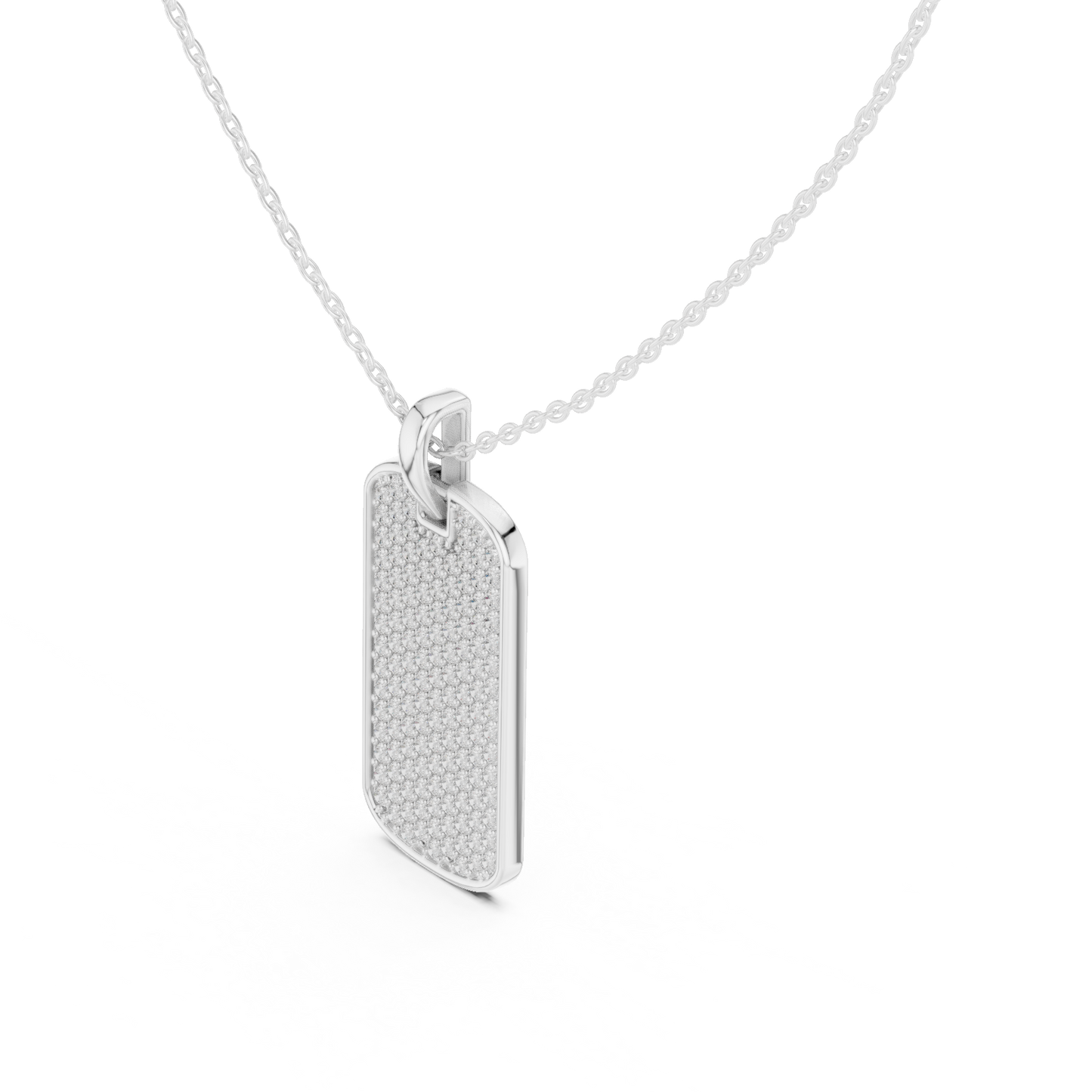 Men's Lab-Grown Diamond Dog Tag Pendant in Yellow Gold