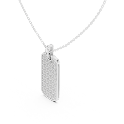 Men's Lab-Grown Diamond Dog Tag Pendant in Yellow Gold