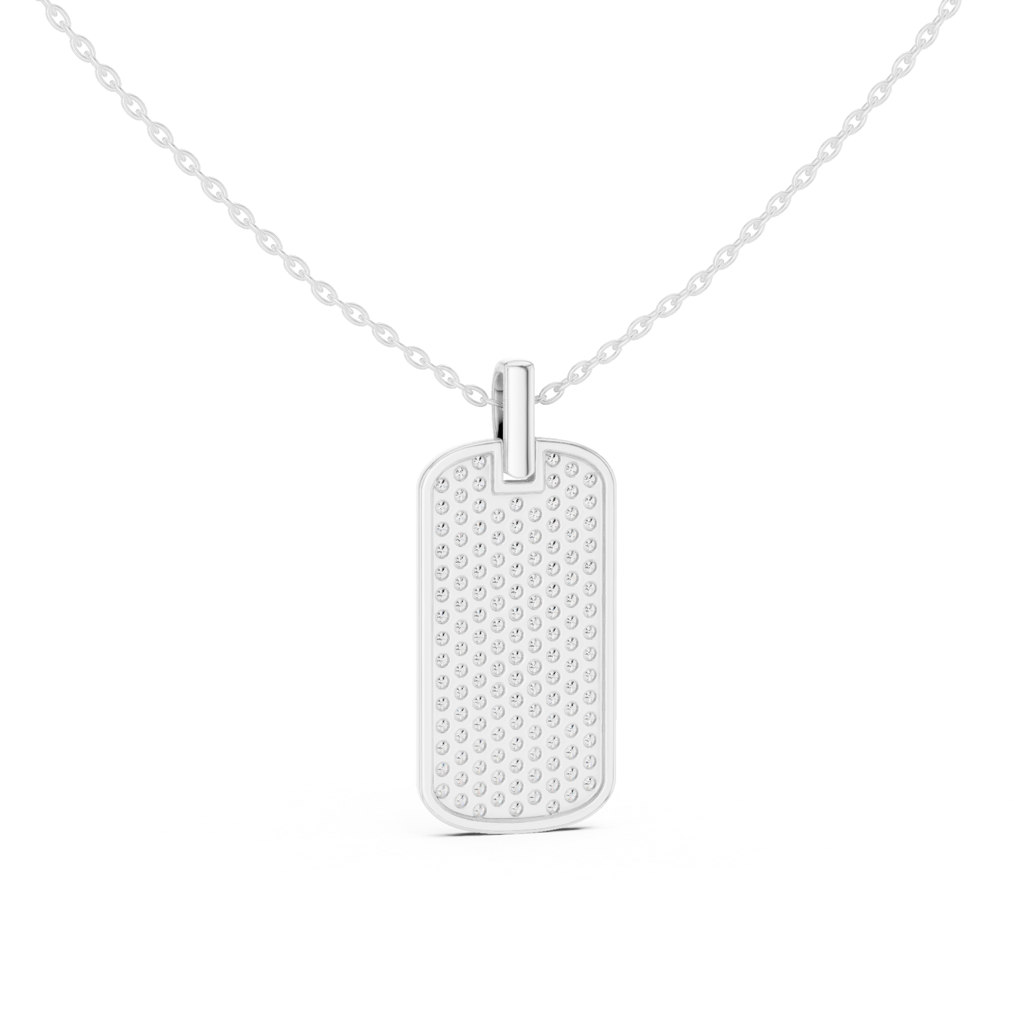 Men's Lab-Grown Diamond Dog Tag Pendant in Yellow Gold