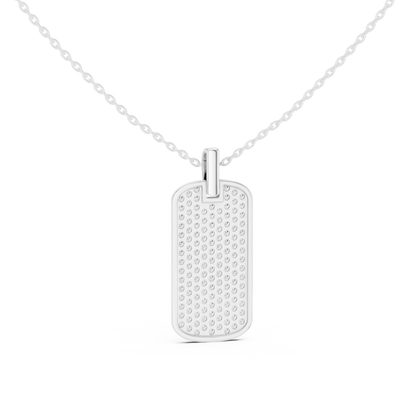 Men's Lab-Grown Diamond Dog Tag Pendant in Yellow Gold
