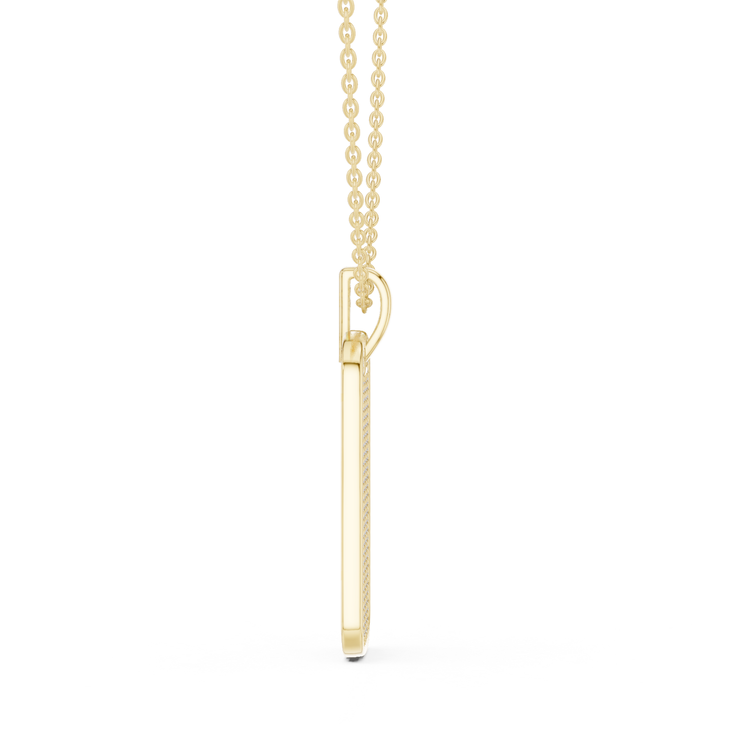 Men's Lab-Grown Diamond Dog Tag Pendant in Yellow Gold