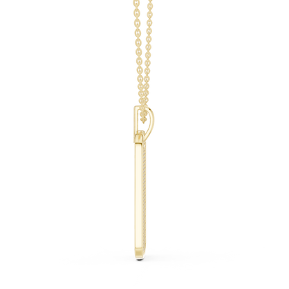 Men's Lab-Grown Diamond Dog Tag Pendant in Yellow Gold