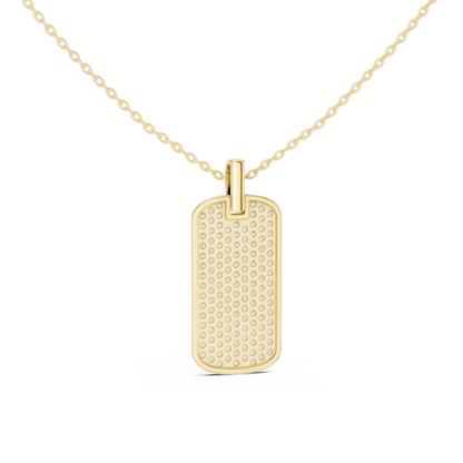Men's Lab-Grown Diamond Dog Tag Pendant in Yellow Gold