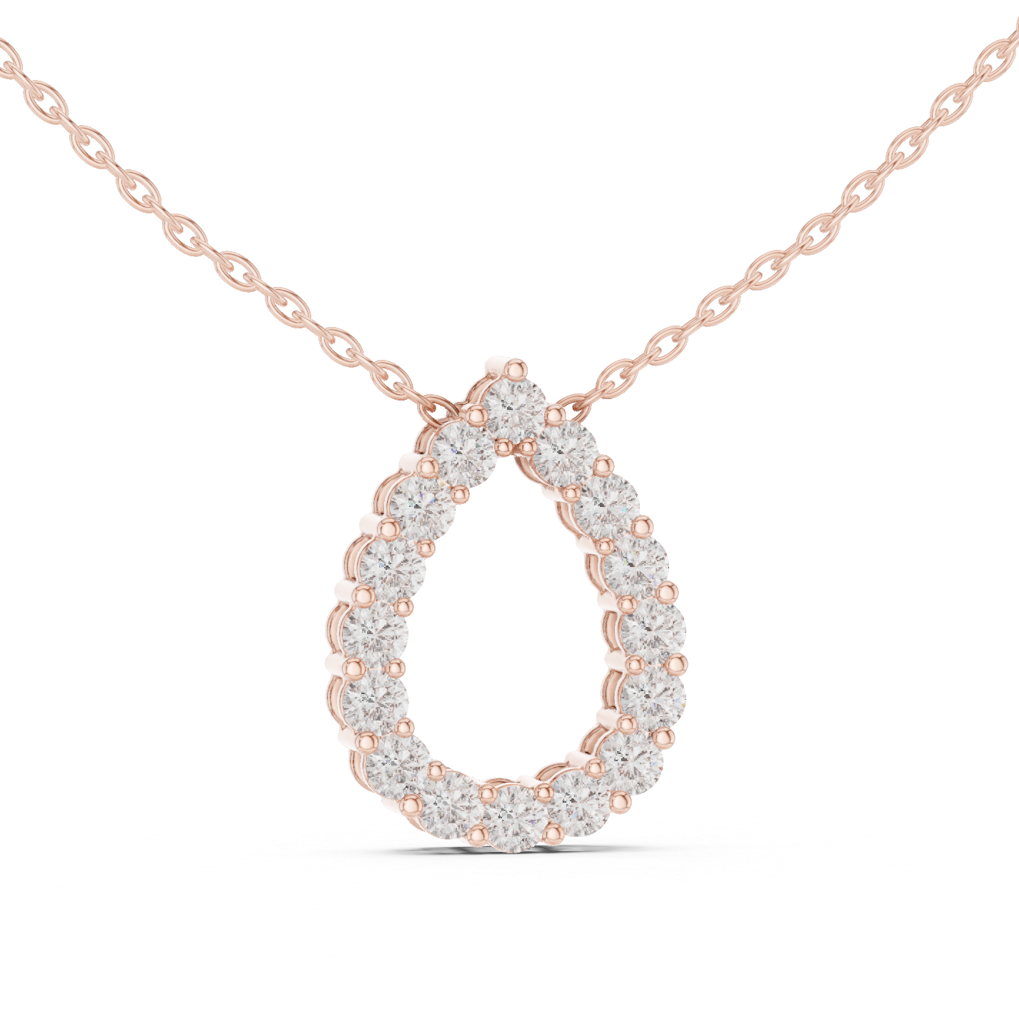 Pear Shape Round Lab-Grown Diamond Everyday Pendant in White Gold