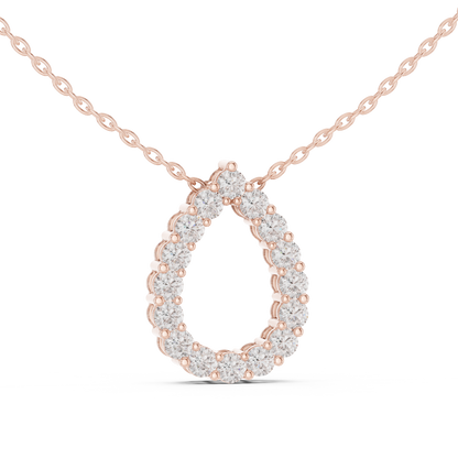 Pear Shape Round Lab-Grown Diamond Everyday Pendant in White Gold