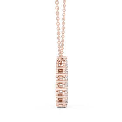 Pear Shape Round Lab-Grown Diamond Everyday Pendant in White Gold
