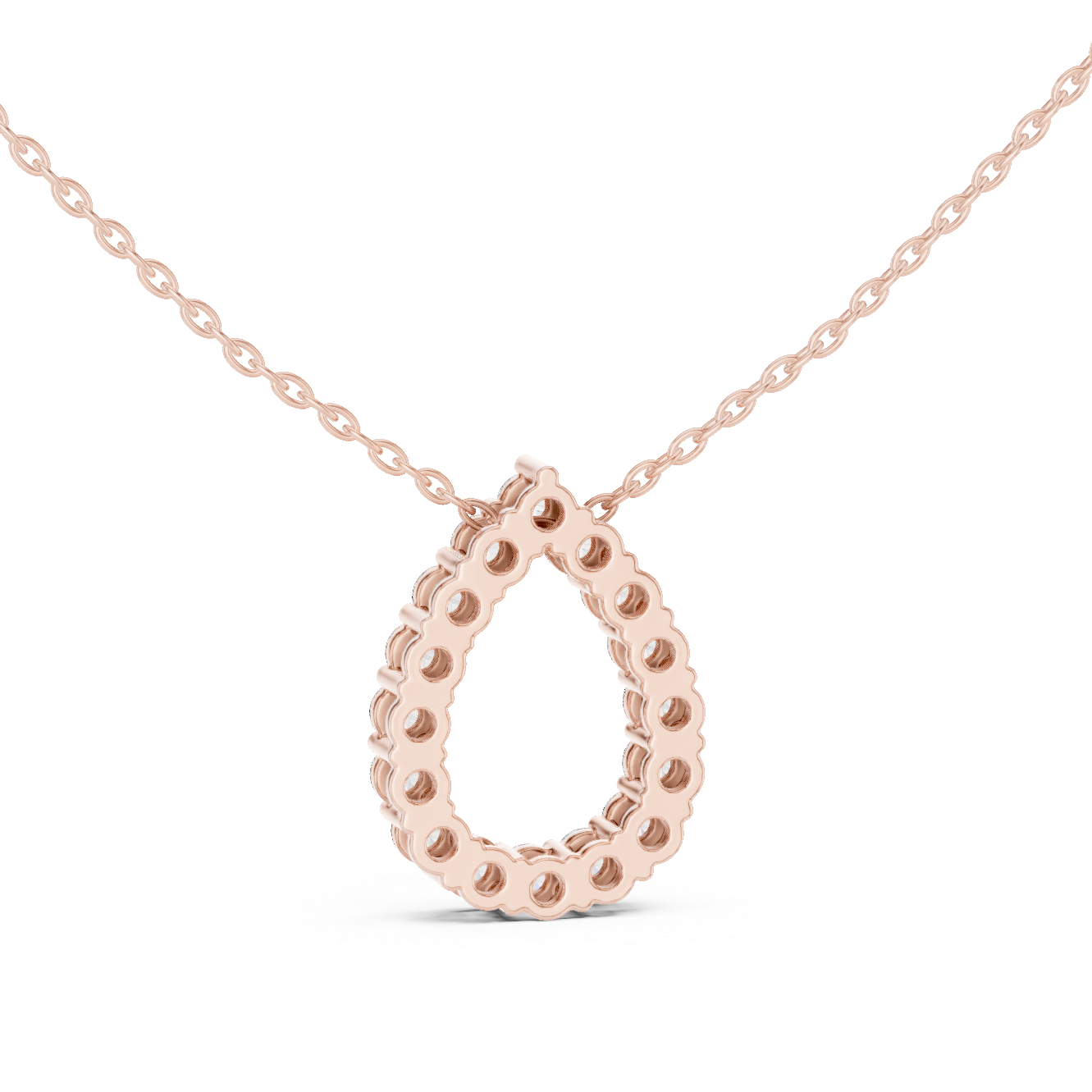 Pear Shape Round Lab-Grown Diamond Everyday Pendant in White Gold