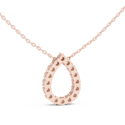 Pear Shape Round Lab-Grown Diamond Everyday Pendant in White Gold