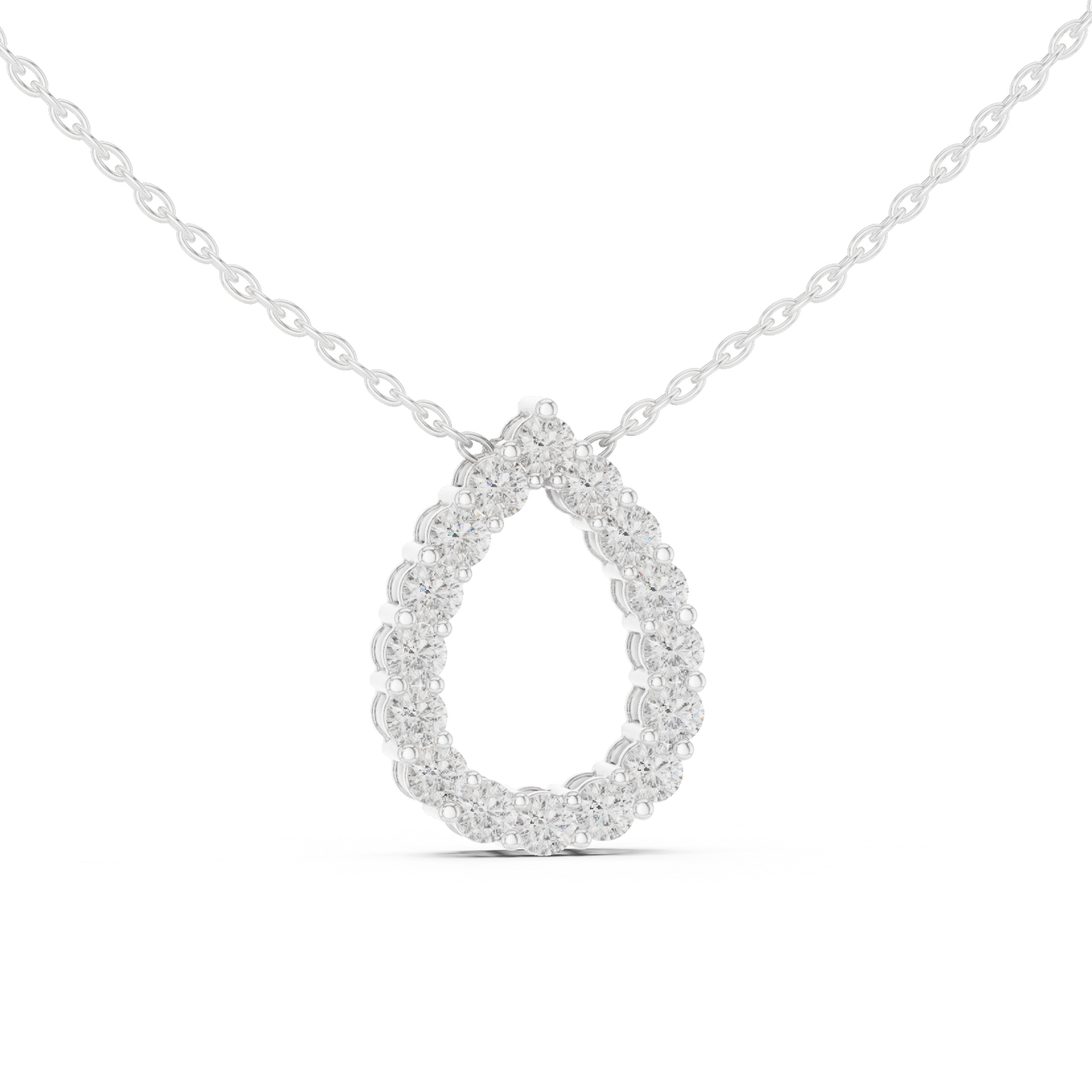 Pear Shape Round Lab-Grown Diamond Everyday Pendant in White Gold