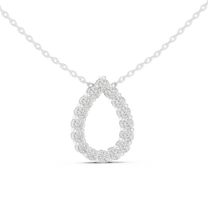 Pear Shape Round Lab-Grown Diamond Everyday Pendant in White Gold