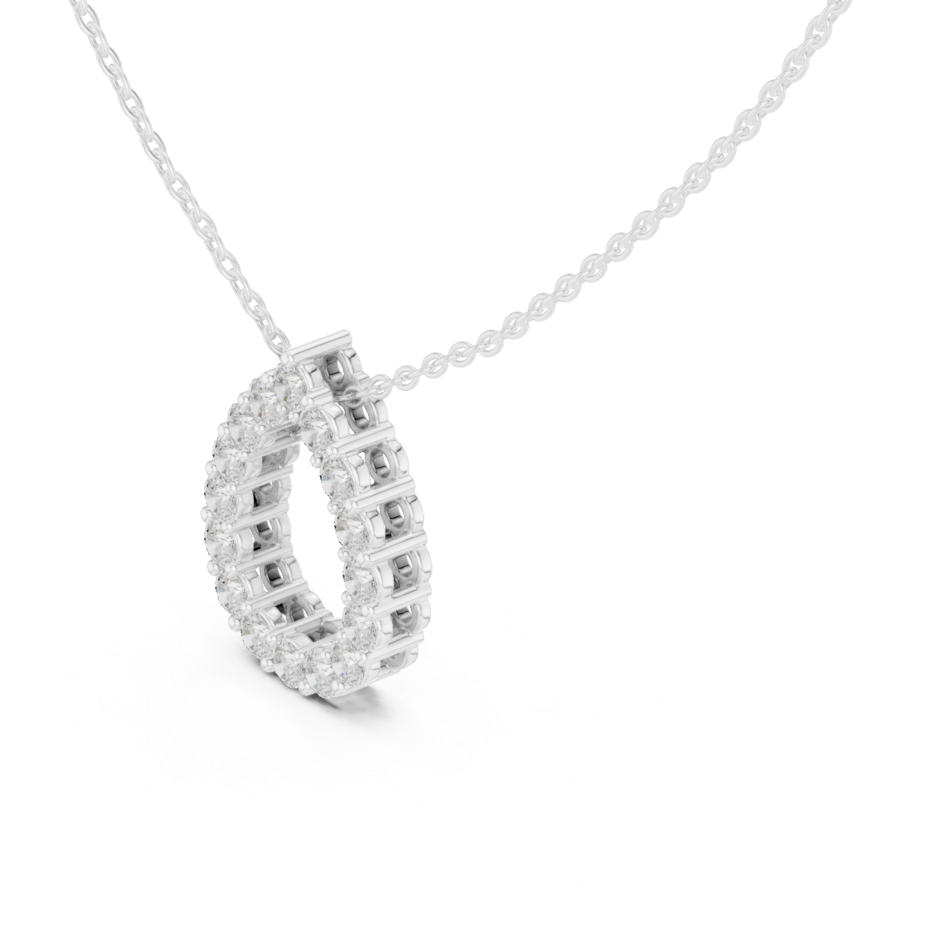 Pear Shape Round Lab-Grown Diamond Everyday Pendant in White Gold
