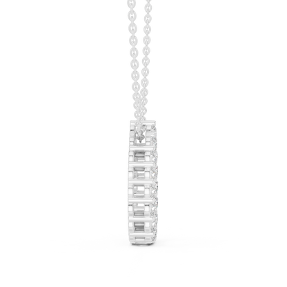 Pear Shape Round Lab-Grown Diamond Everyday Pendant in White Gold