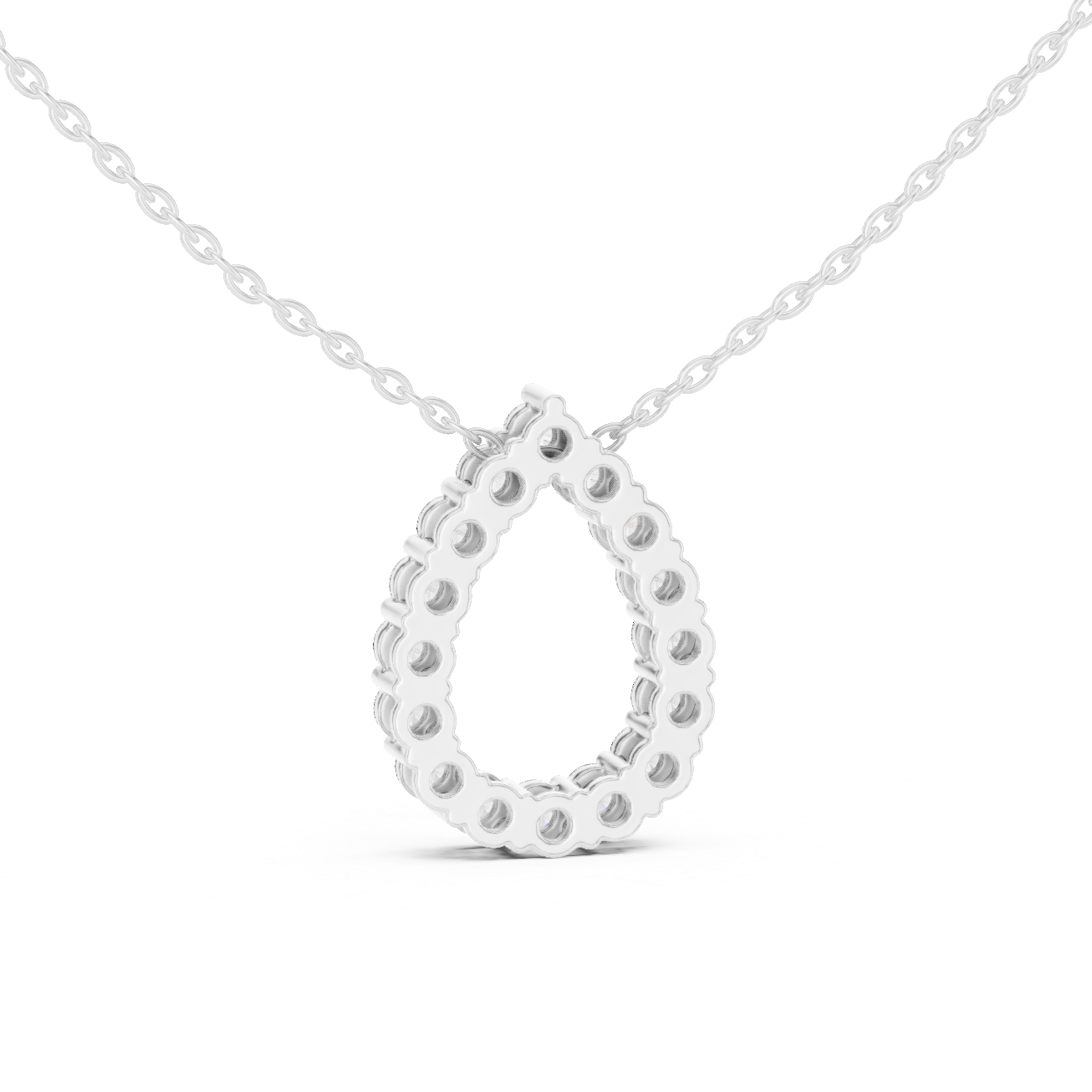 Pear Shape Round Lab-Grown Diamond Everyday Pendant in White Gold