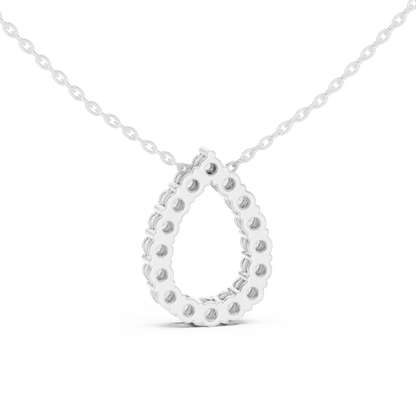 Pear Shape Round Lab-Grown Diamond Everyday Pendant in White Gold