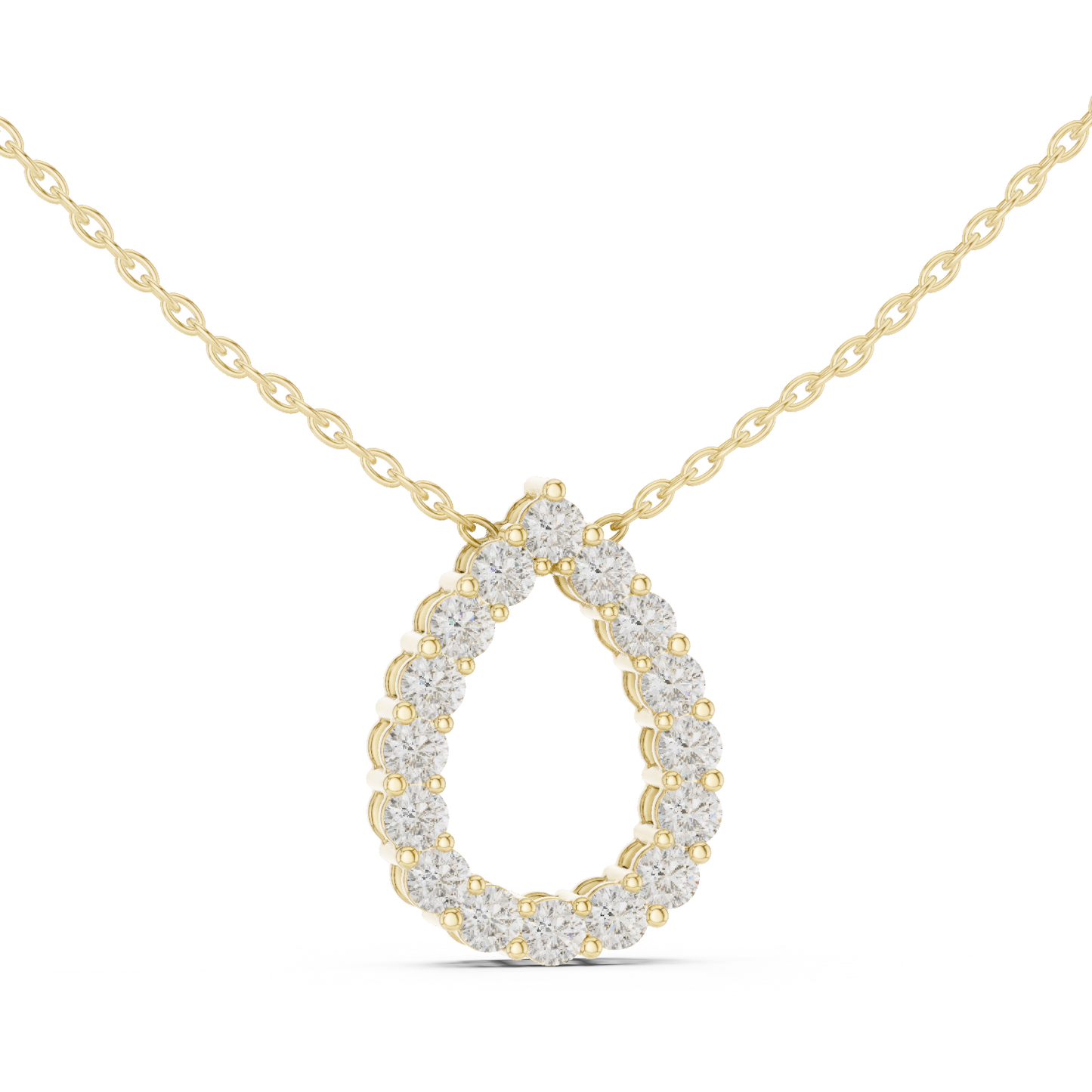 Pear Shape Round Lab-Grown Diamond Everyday Pendant in White Gold
