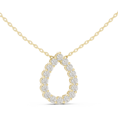 Pear Shape Round Lab-Grown Diamond Everyday Pendant in White Gold