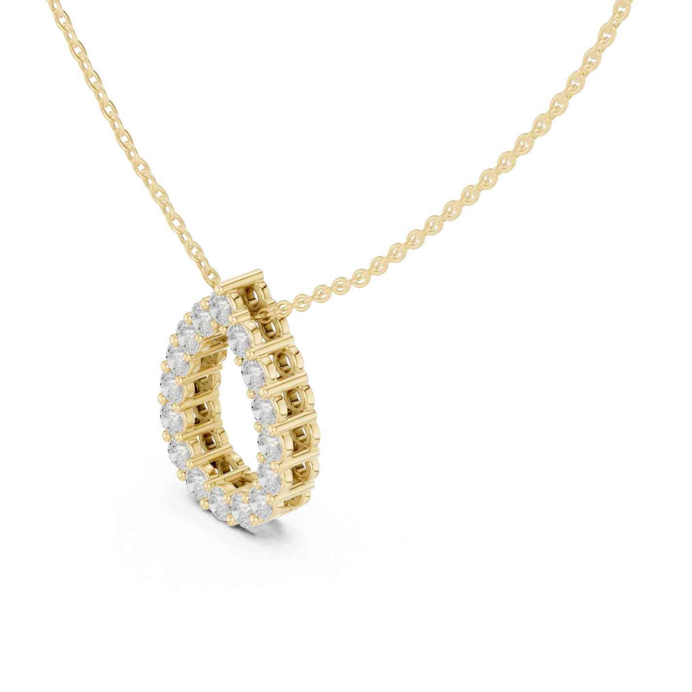 Pear Shape Round Lab-Grown Diamond Everyday Pendant in White Gold