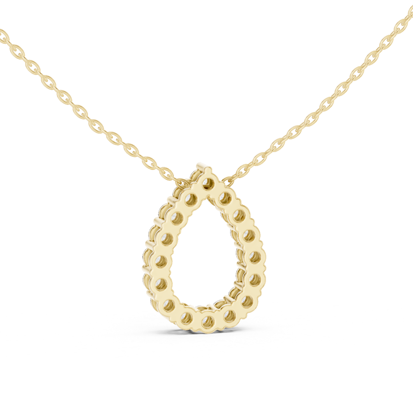 Pear Shape Round Lab-Grown Diamond Everyday Pendant in White Gold