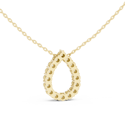 Pear Shape Round Lab-Grown Diamond Everyday Pendant in White Gold