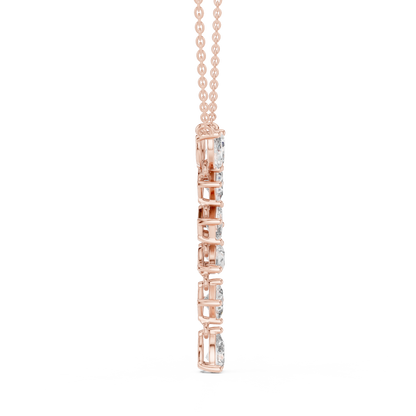 Multi Shape Lab-Grown Solitaire Diamond Drop Pendant in Yellow Gold