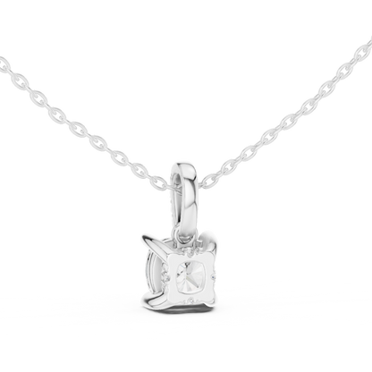 Cushion Cut Solitaire Lab-Grown Diamond Pendant in Yellow Gold