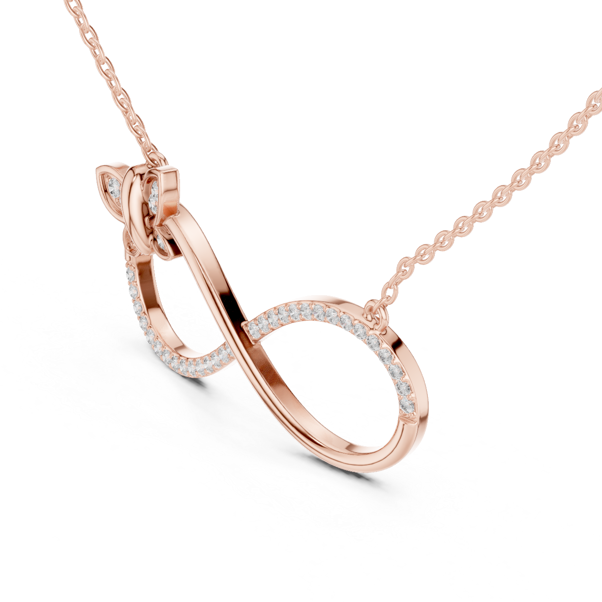Infinity Butterfly Lab-Grown Diamond Pendant in Rose Gold