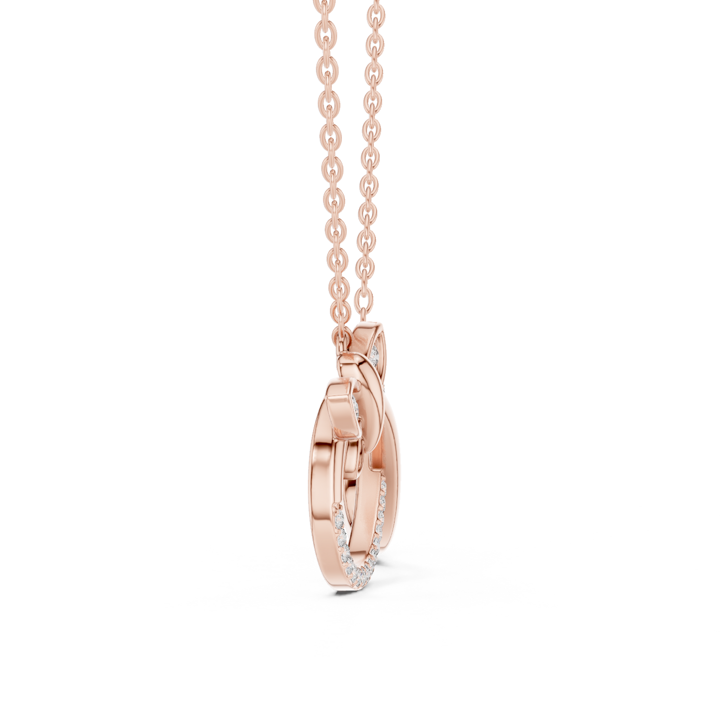 Infinity Butterfly Lab-Grown Diamond Pendant in Rose Gold
