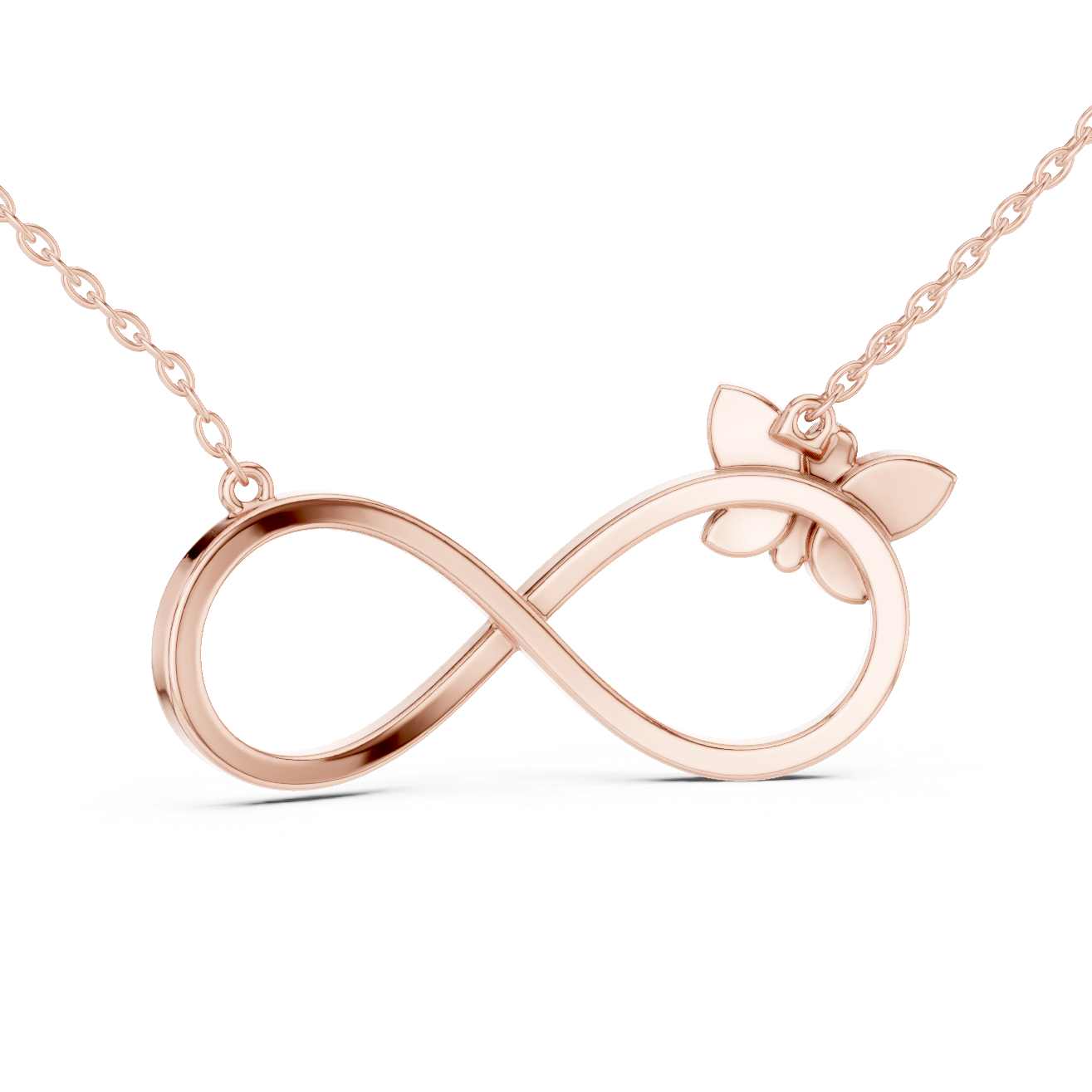 Infinity Butterfly Lab-Grown Diamond Pendant in Rose Gold